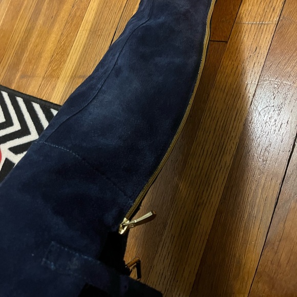 Blue suede knee boots - Picture 10 of 14